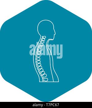 Human spine icon, outline style Stock Vector