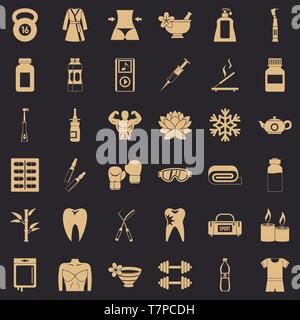 Activity icons set, simle style Stock Vector