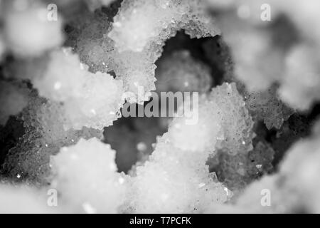 Extreme macro texture close up of salt crystals Stock Photo