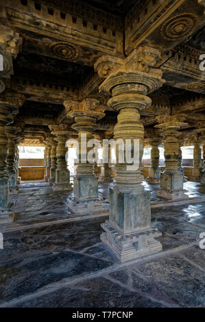 Old Hindu temple Nagareshvara of god Shiva at Bankapura Stock Photo