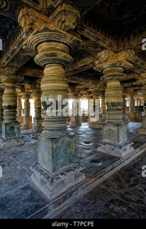 Old Hindu temple Nagareshvara of god Shiva at Bankapura Stock Photo