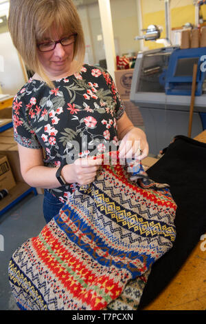 Inside the factory Laurence Odie Knitwear in the village of Hoswick