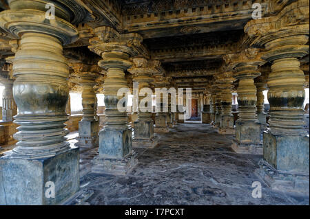 Old Hindu temple Nagareshvara of god Shiva at Bankapura Stock Photo