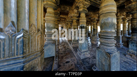 Old Hindu temple Nagareshvara of god Shiva at Bankapura Stock Photo