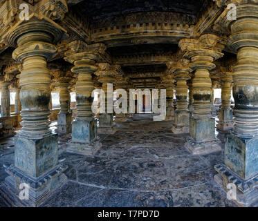 Old Hindu temple Nagareshvara of god Shiva at Bankapura Stock Photo