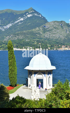 Italy, Lombardy, Lake Como, Bellagio, Villa Melzi, small temple with Moorish Style in the gardens Stock Photo