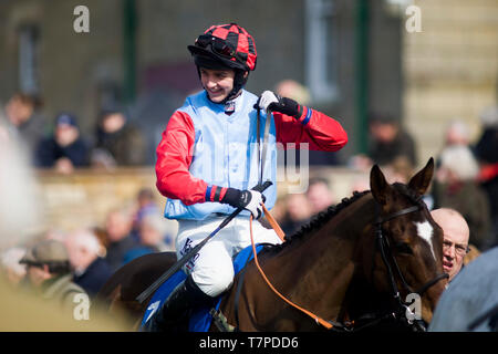 Kelso, Scotland - April 8: during the Kelso Races Buccleuch Cup Day meet at Kelso Racecourse on April 8, 2019 in Kelso, United Kingdom. Stock Photo