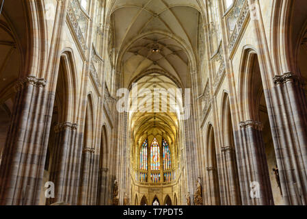 Particulars inside the St. Vitus Cathedral Stock Photo