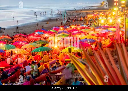 Indonesia, Bali, South, beach of Seminyak, aperitif at sunset Stock Photo