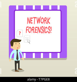 Handwriting text Network Forensics. Conceptual photo monitoring and analysis of computer network traffic Stock Photo