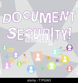 Word writing text Document Security. Business photo showcasing means in which important documents are filed or stored Online Chat Head Icons with Avat Stock Photo