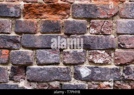 brick wall of dark color, wide panorama of masonry Stock Photo