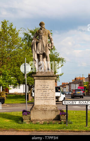 Statue of Landlord, lord John Douglas Montagu Scott, The village of Dunchurch, near Rugby, Warwickshire, West Midlands, England Stock Photo