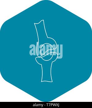 Knee joint icon, outline style Stock Vector