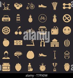 Muscle icons set, simle style Stock Vector