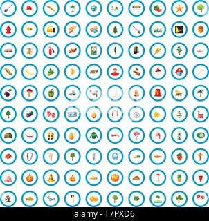 100 forest icons set. Cartoon illustration of 100 forest icons vector ...