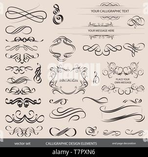 Calligraphy samples set Stock Vector