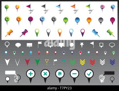 Location icons Stock Vector