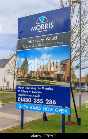 Morris build homes, Alconbury Weald Major New Housing Development, near Huntingdon, Cambridgeshire, England, UK, GB Stock Photo
