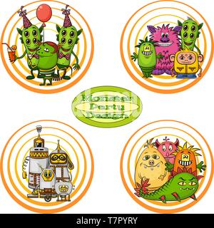 Cartoon Monsters Set Stock Vector
