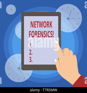 Handwriting text writing Network Forensics. Conceptual photo monitoring and analysis of computer network traffic Stock Photo