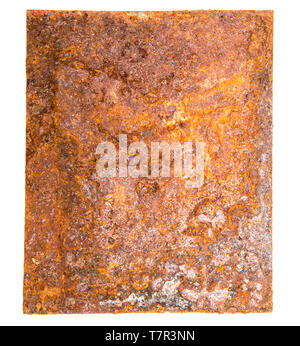 square sheet of iron covered with rust. Stock Photo