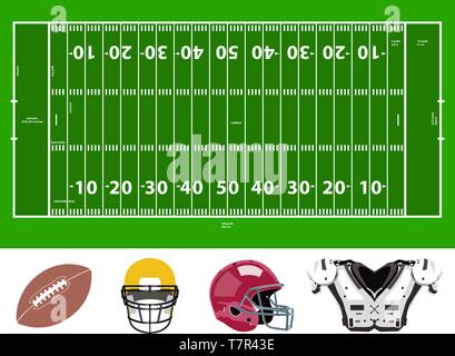 football field and stuff icons Stock Vector