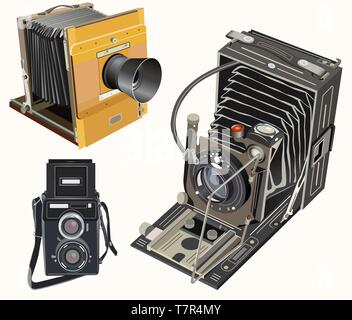 old fashion vector photocameras Stock Vector