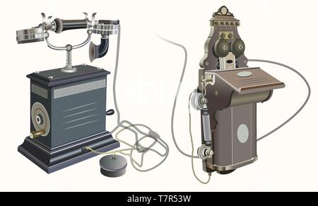 old fashion vector telephones Stock Vector