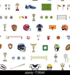 sport stuff seamless pattern Stock Vector