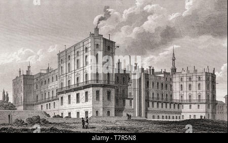 The Château de Saint-Germain-en-Laye, near Paris, antique steel engraved print, 1831 Stock Photo