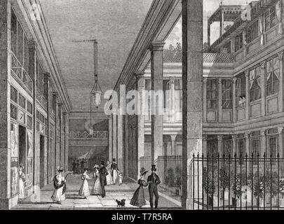 Le passage Ben-Aïad, Paris, antique steel engraved print, 1831 Stock Photo