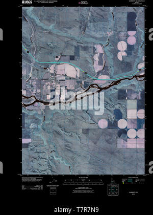 USGS TOPO Map Idaho ID Hammett 20101117 TM Inverted Restoration Stock Photo