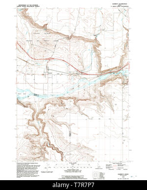 USGS TOPO Map Idaho ID Hammett 236382 1992 24000 Restoration Stock Photo