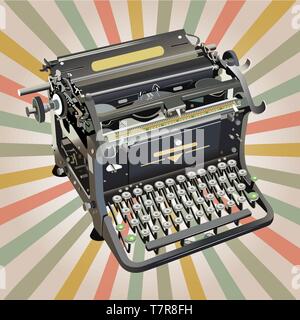 old style vector typewriter poster Stock Vector