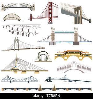 collection of vector isolated bridges Stock Vector