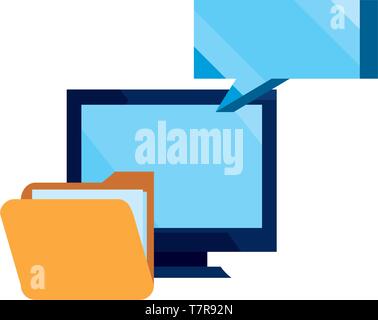 computer message folder file cybersecurity data protection vector illustration Stock Vector
