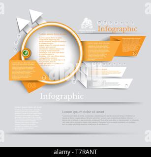 Abstract banner with circle frame arrows and paper ribbon design for your business promotional artwork Stock Vector