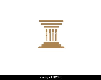 Ancient greek column and pillar symbol. Legal, attorney, law office ...