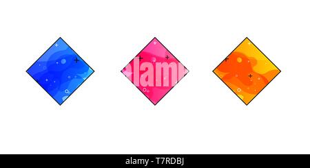 Gradient geometric banners with flowing liquid shapes. Dynamic Fluid design for logo, flyers or presentstion. Abstract vector background Stock Vector