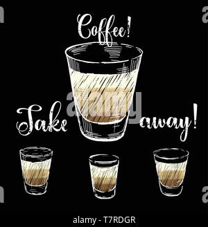 Set of vector illustration of stemware. Glasses for alcohol. Engraving style Stock Vector