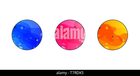 Gradient geometric banners with flowing liquid shapes. Dynamic Fluid design for logo, flyers or presentstion. Abstract vector background Stock Vector