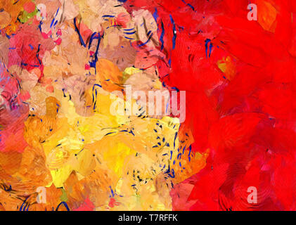 Trendy abstract painting oil background. Wall art print for sale. Graphic design creative pattern. Very colorful and bright handmade texture. Impressi Stock Photo