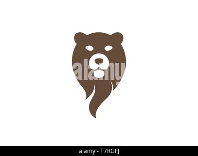 bear head and face for logo vector design illustration on white background Stock Vector