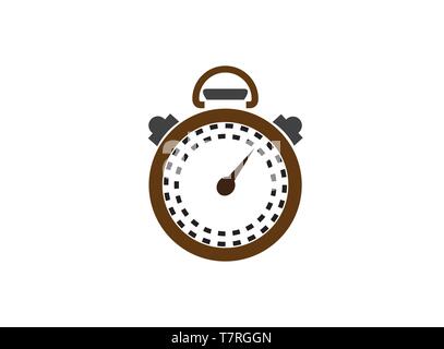 chronometer timer symbol for countdown logo design symbol, clock icon on a white background illustration Stock Vector