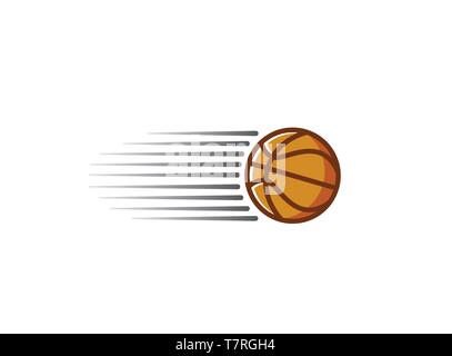 Basketball swoosh logo vector design on white background Stock Vector