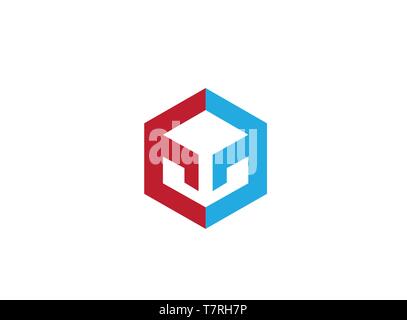 Labyrinth technology symbol for logo design illustration on white background Stock Vector