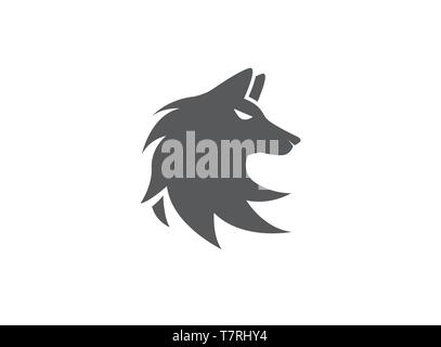Wolf head logo fox face illustration design Stock Vector