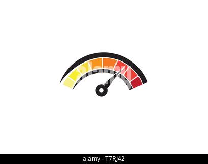 speedometer gauge  vector logo design illustration on white background Stock Vector