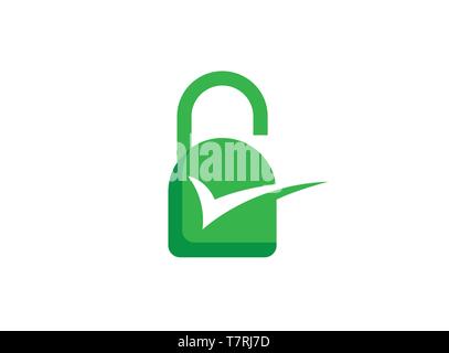 Web Security Lock and guard Icon logo design illustration on white background Stock Vector